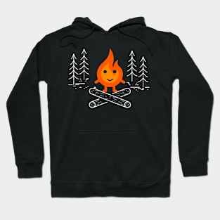 Campfire. Camping on the woods. Hoodie